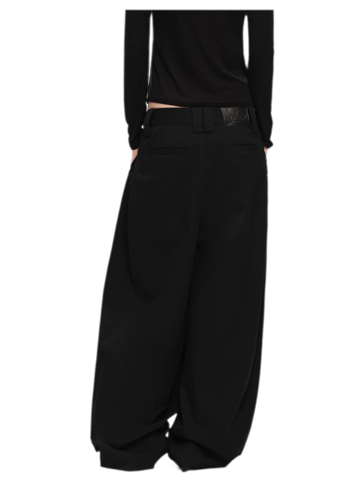 Double Pleat Wide-Leg Suit Pants