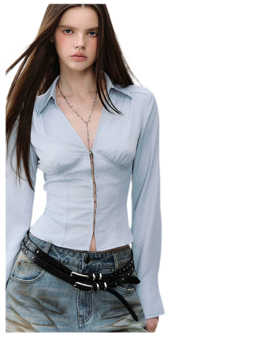 Cutout Tie Waist Shirt