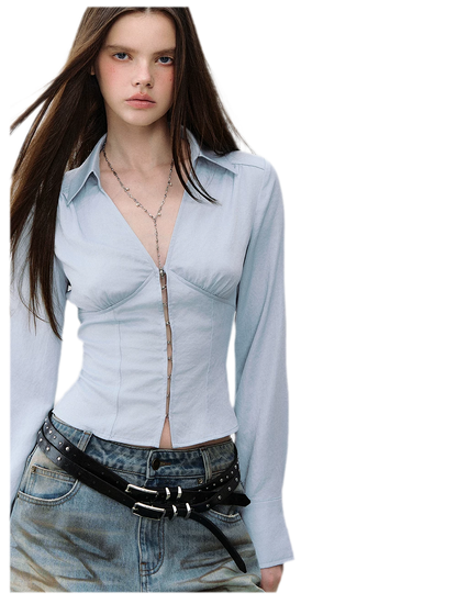 Cutout Tie Waist Shirt