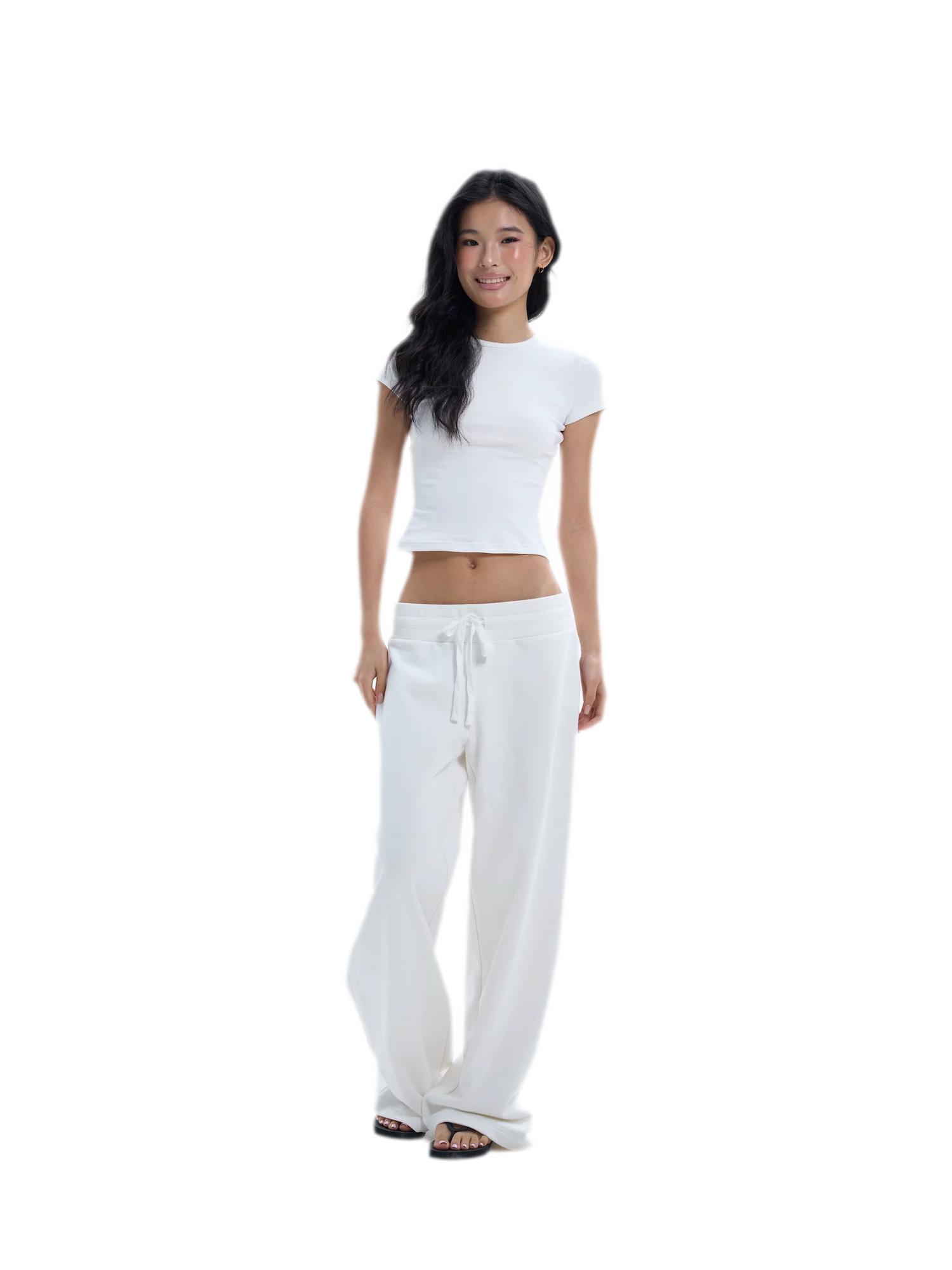 Wide-Leg Drawstring Sweatpants