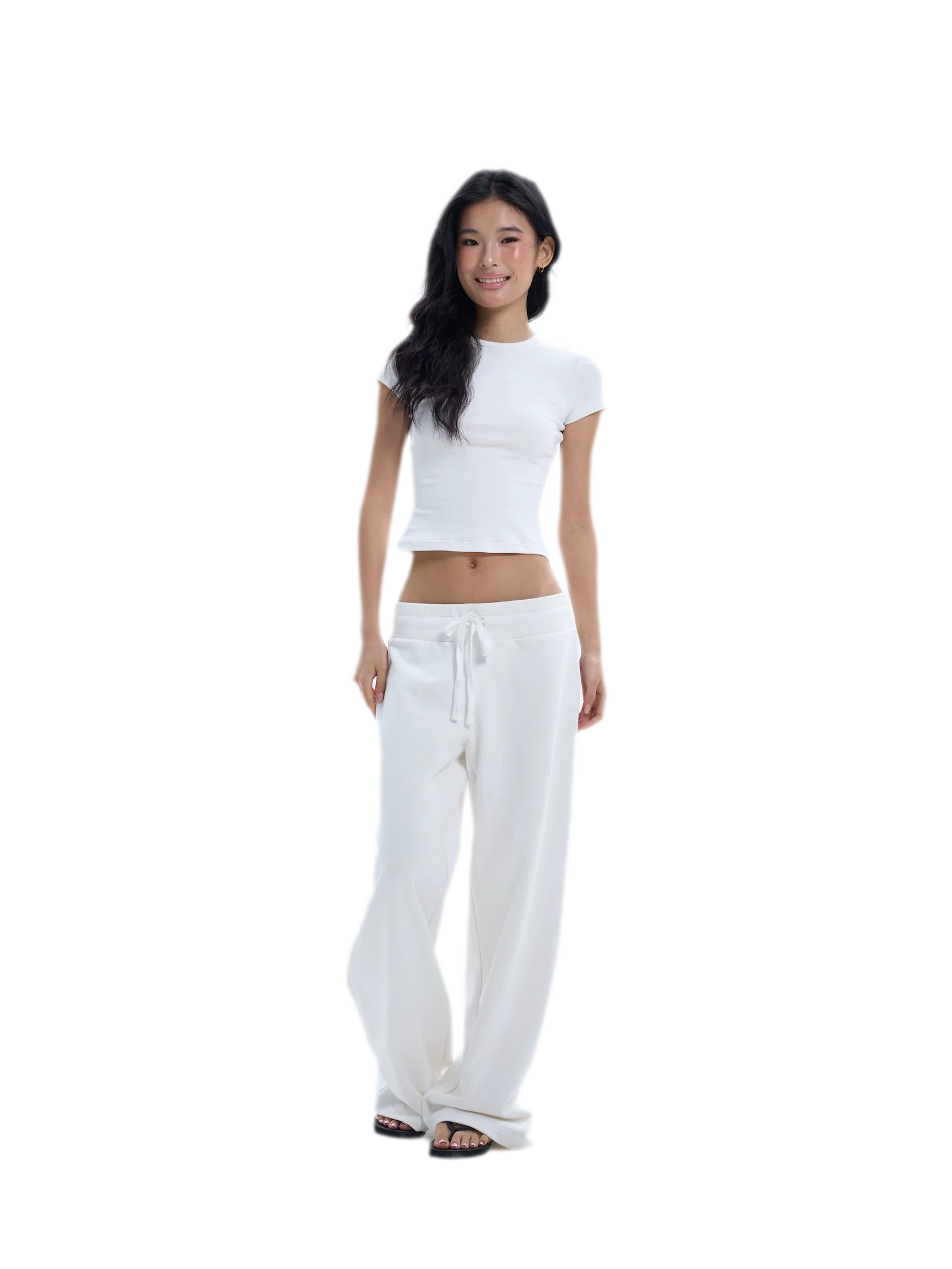 Wide-Leg Drawstring Sweatpants