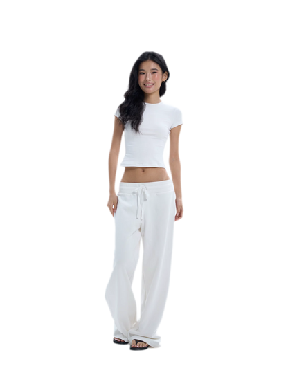 Wide-Leg Drawstring Sweatpants