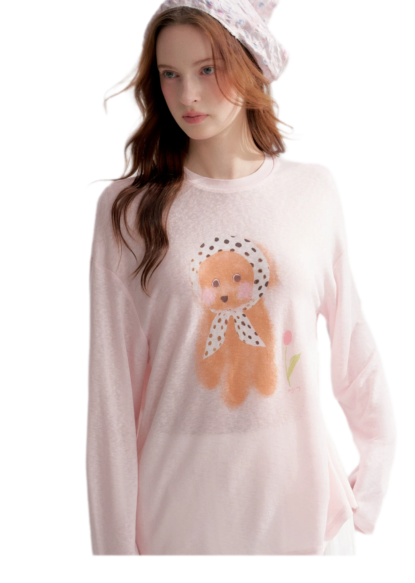 Lyocell Puppy Print Tee