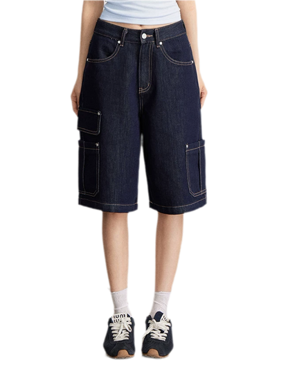 Wide-Leg Cargo Shorts