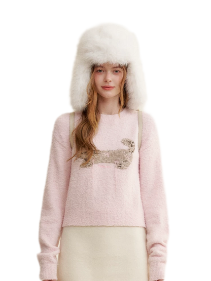 Wool Cat Jacquard Sweater