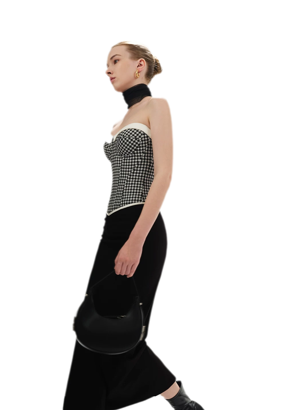 Houndstooth Boned Corset Top