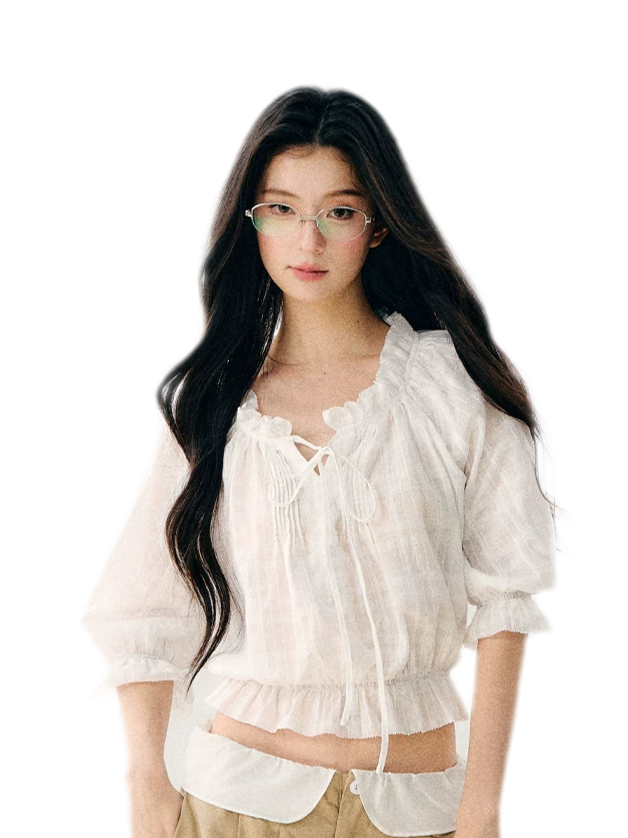 Sheer Ruffled Chiffon Blouse