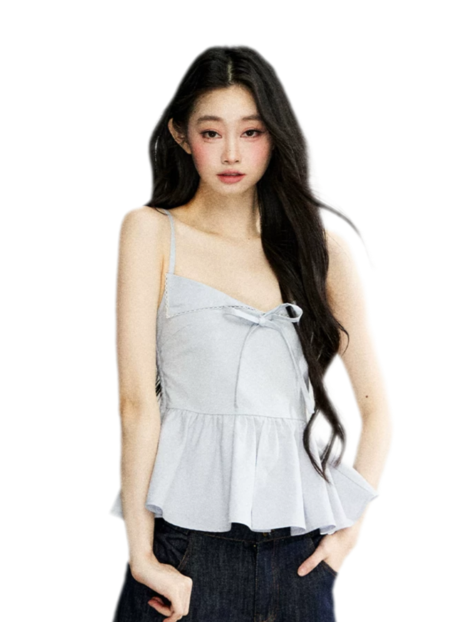 Ruffled Bow Strap Cami