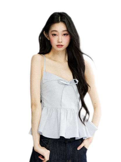 Ruffled Bow Strap Cami