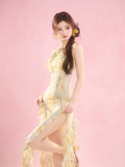 Sunlit Ruffle Swim Dress