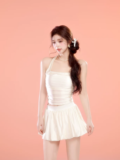 White Two-Piece Swim Dress