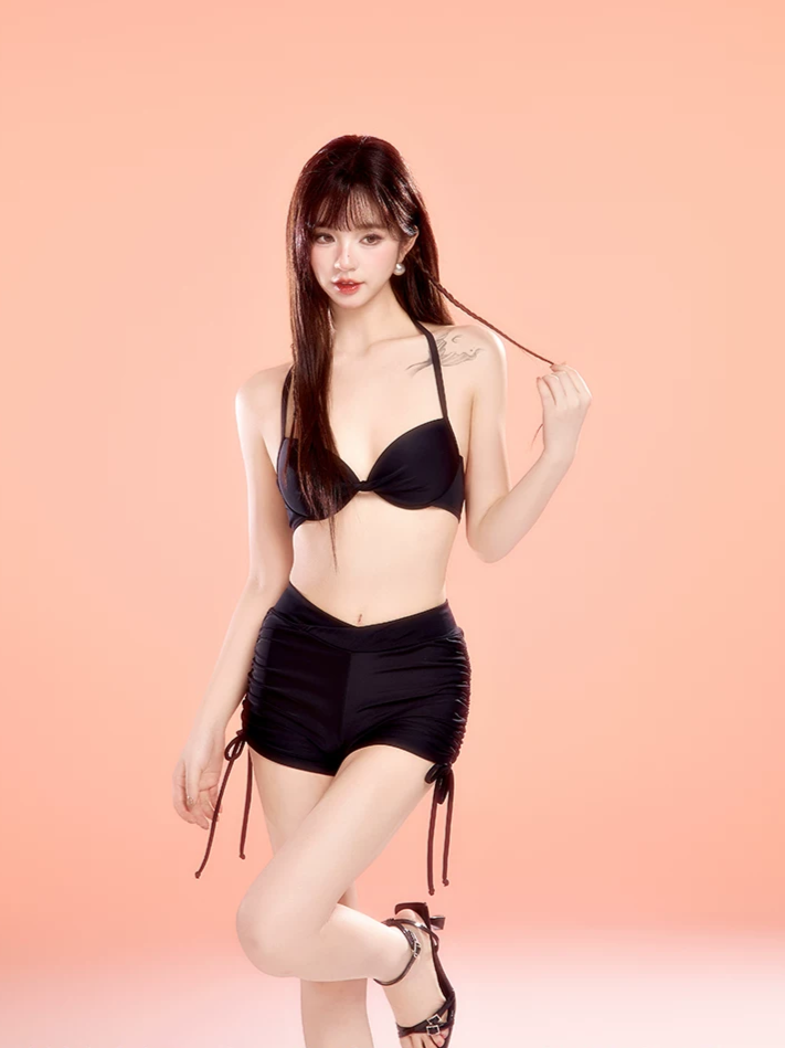 Black Polka Dot Swim Set