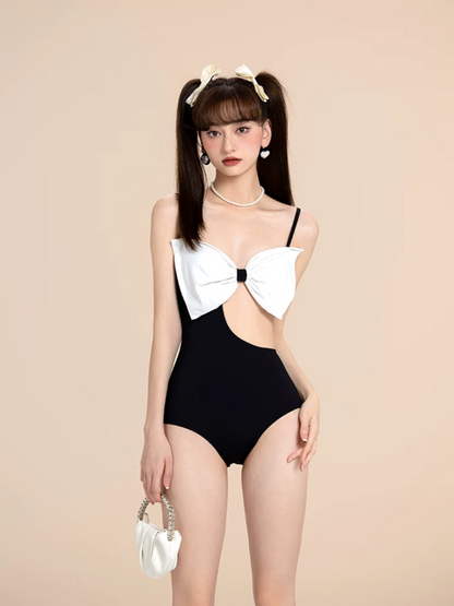 Cutout Bow One-Piece Swimsuit