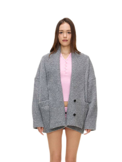 Dense Knit Shawl Cardigan