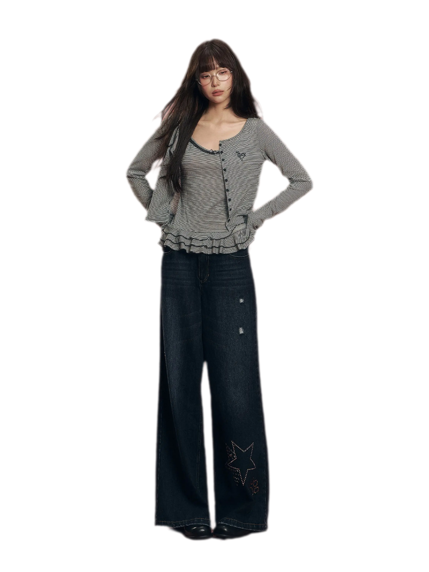 Striped Knit Cardigan Set
