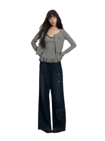Striped Knit Cardigan Set