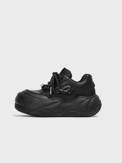 Chain-Detail Height-Boost Boots