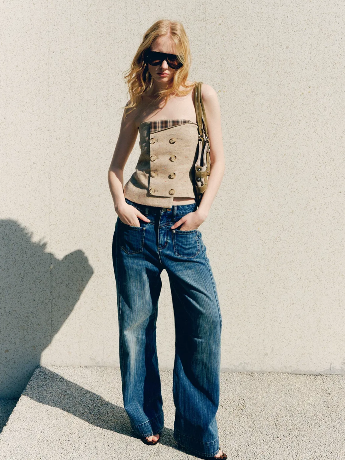 Deconstructive Wide-Leg Jeans