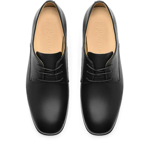 Top-Grain Leather Pointed Derby Shoes