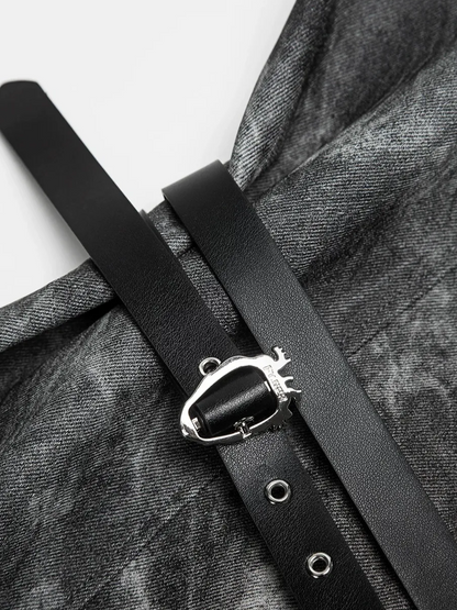 Distressed Leather Slouch Leg Covers