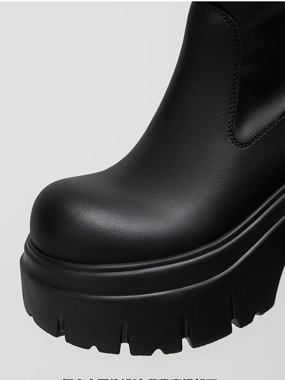 Metallic Strap Platform Mid-Calf Boots