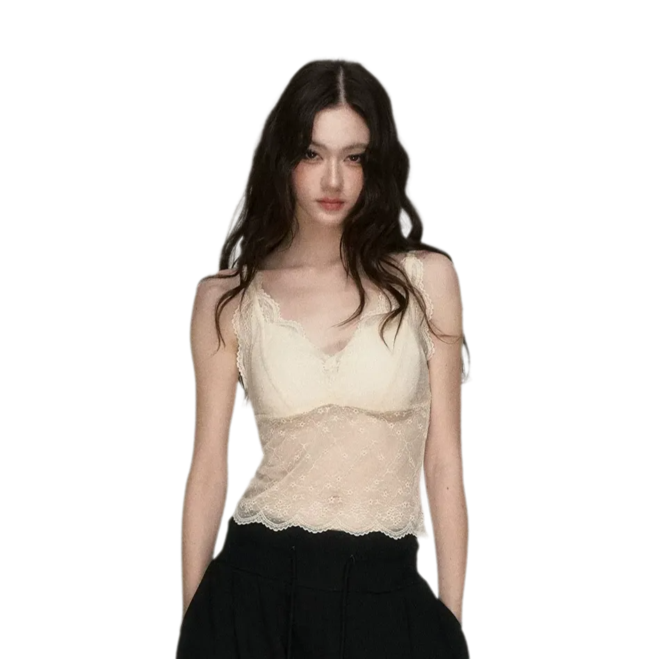 Elastic Lace Trim Camisole