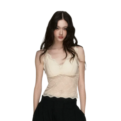 Elastic Lace Trim Camisole