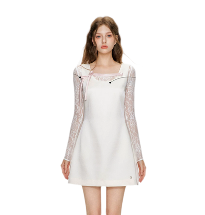 Pearl Satin Bow Dress