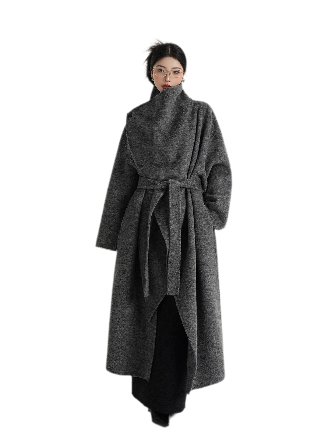 Cashmere Wrap Longline Wool Coat