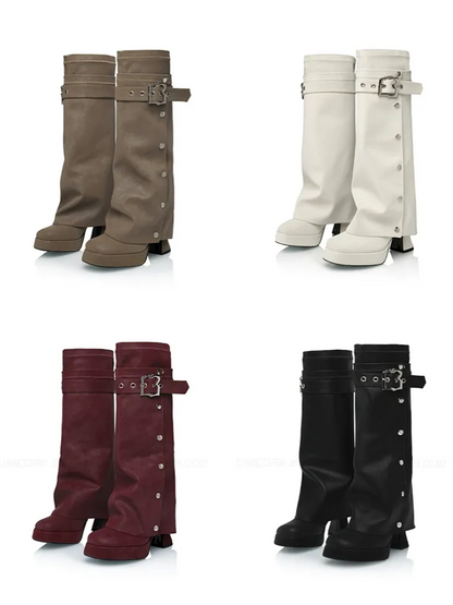 Lychee Textured Chunky Boots