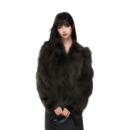 Crown-Grade Fox Fur Jacket