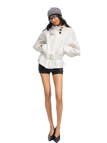 Jacke mit Flockstruktur, verkürzt
