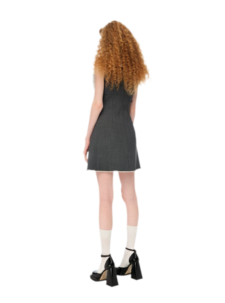 Rhinestone Bow A-Line Dress