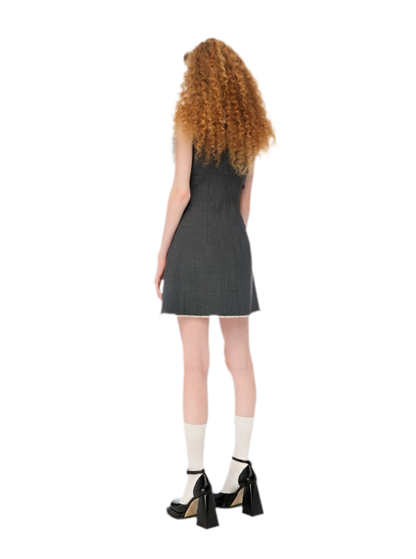 Rhinestone Bow A-Line Dress