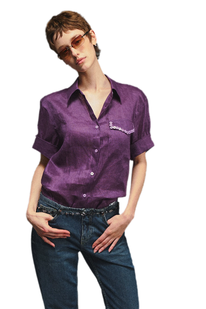 Linen Relaxed Cuff Shirt