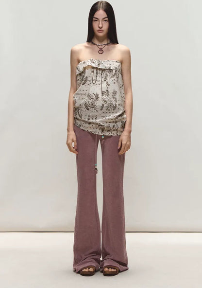 Vintage Holiday Style Relaxed Paisley Silk Top