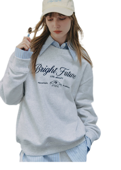 Embroidered Graphic Crewneck Sweatshirt