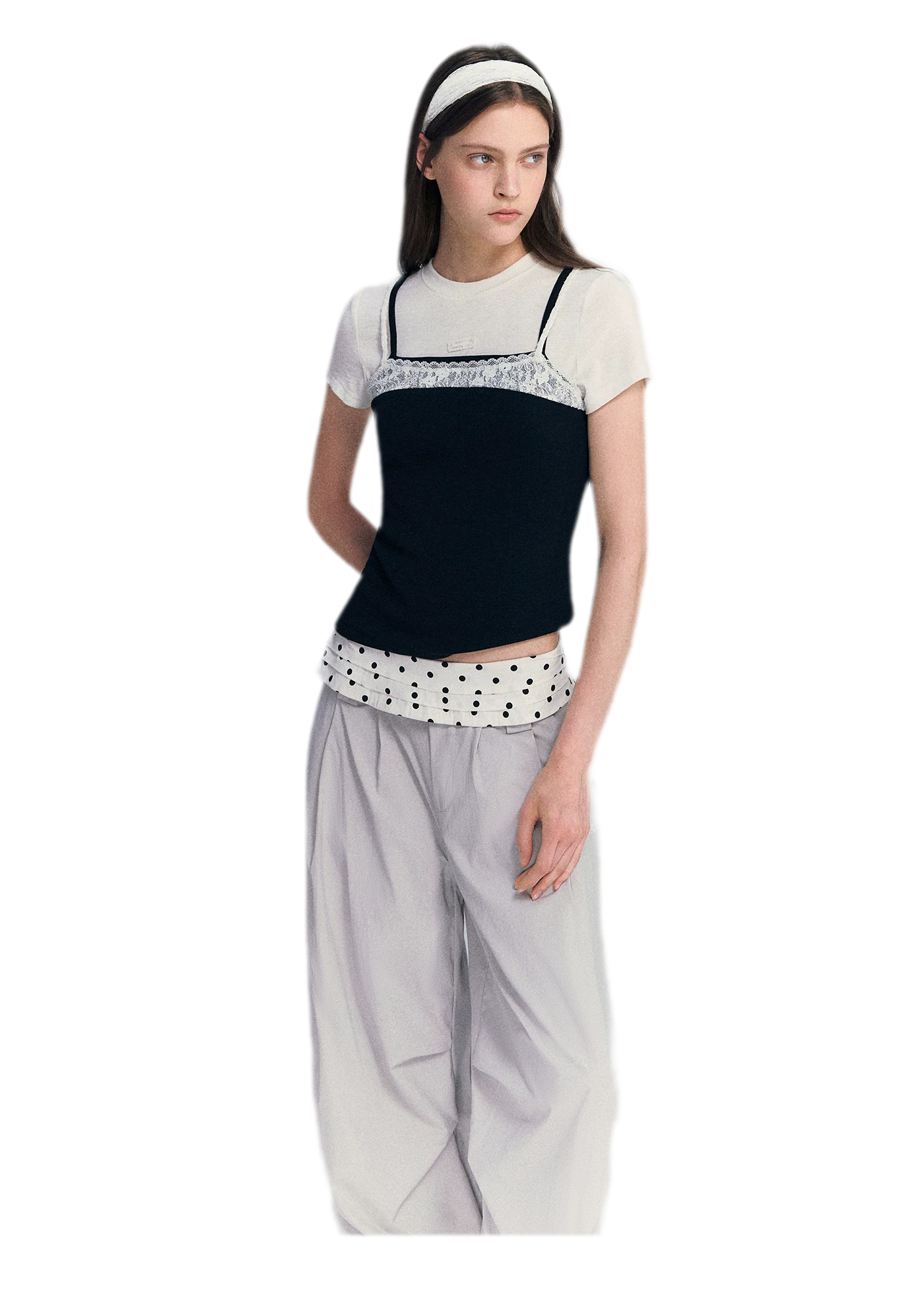 Lace Trim Layered Tee