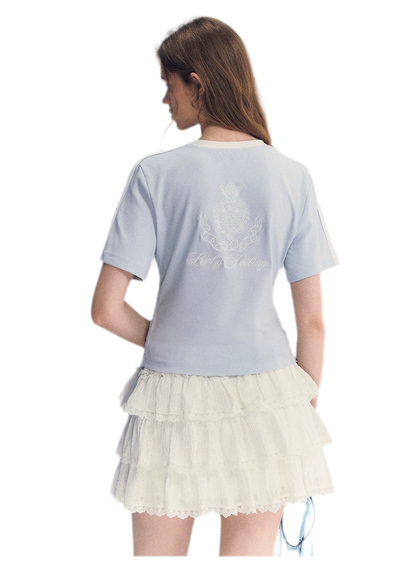 Embroidered Crop T-shirt