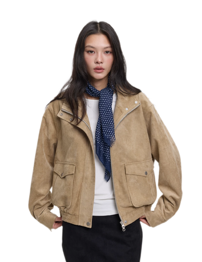 Faux Suede Structured Jacket