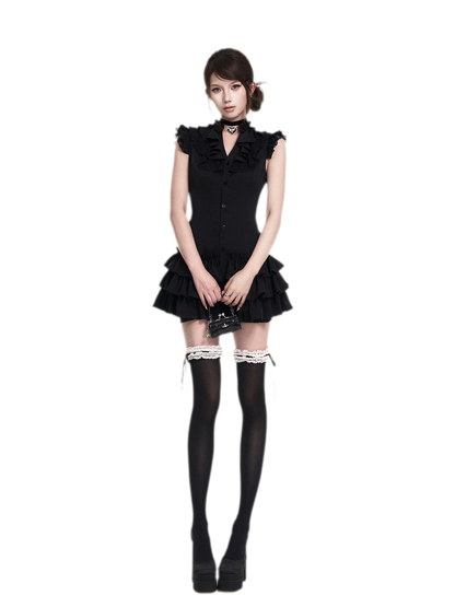 Lace Ruffle Dress Set
