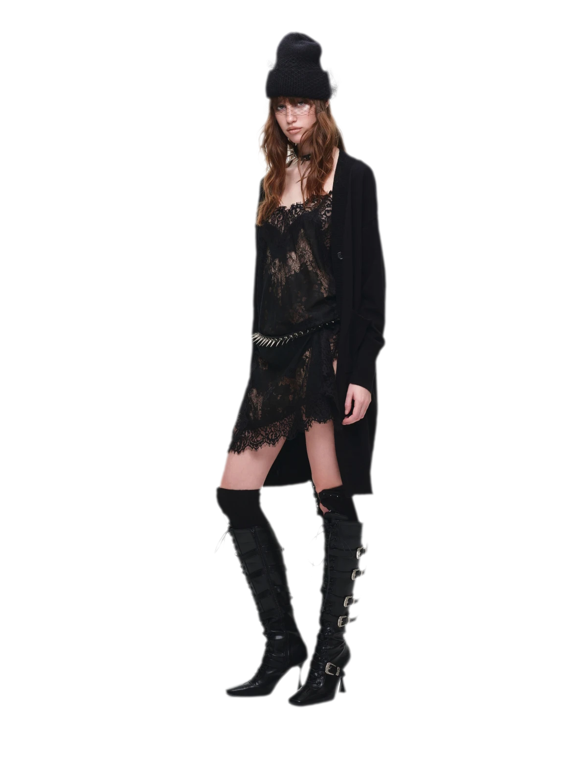 Burnout Frame Knit Cardigan