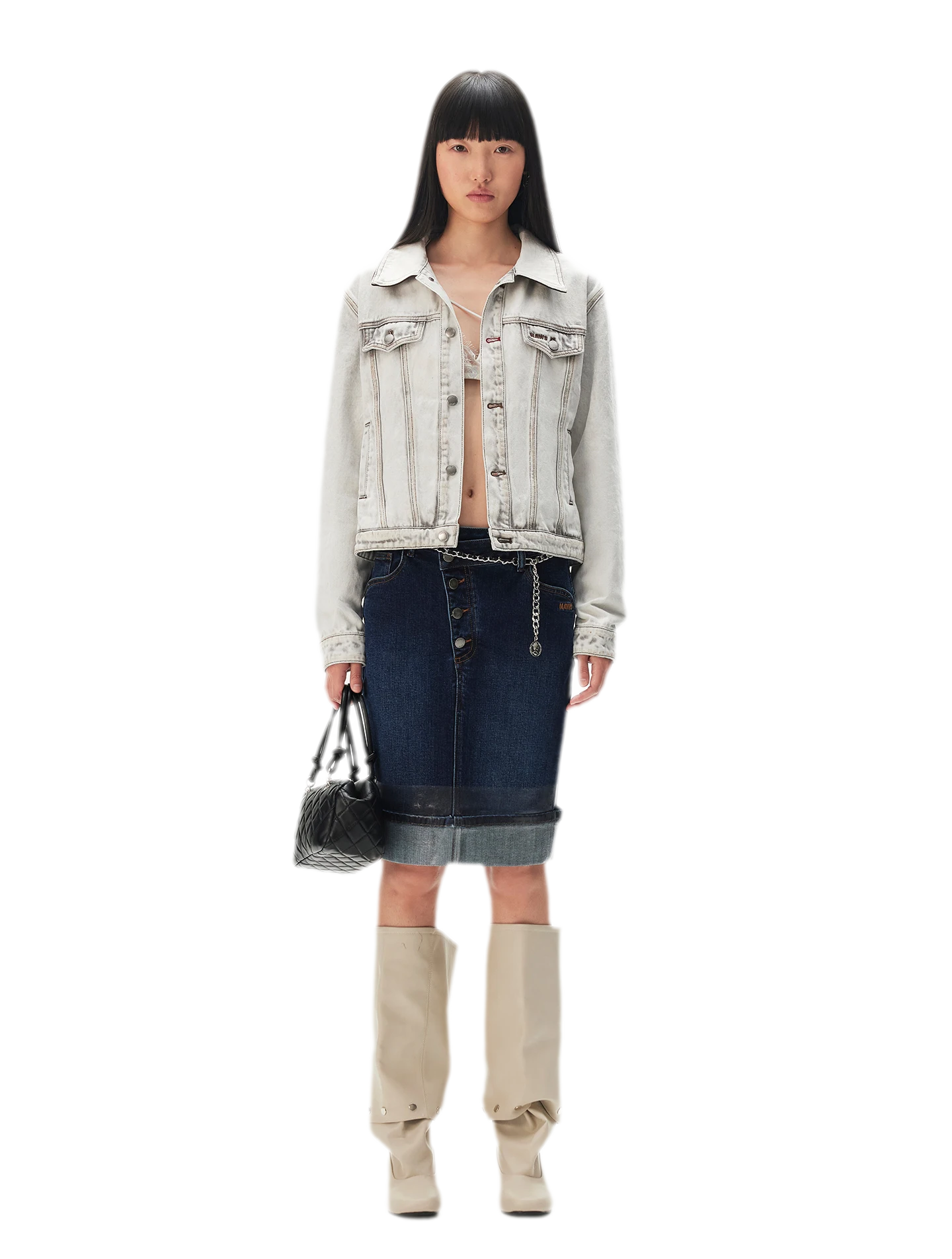 Washed Cropped Denim Jacket