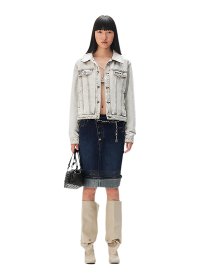 Washed Cropped Denim Jacket