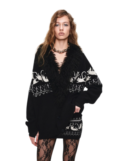 Gilet jacquard Fair Isle avec chats
