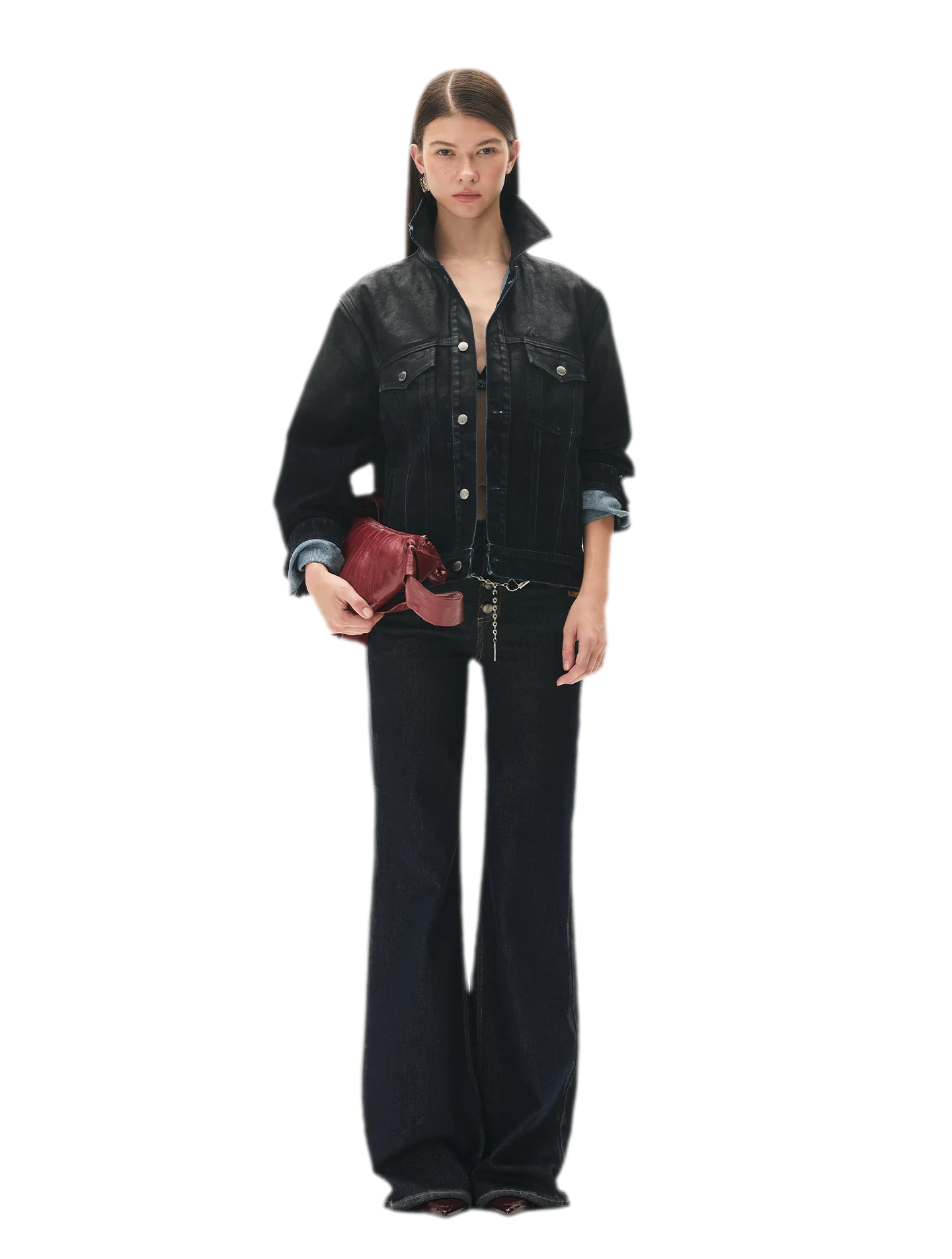 Washed Brushed Gradient Denim Jacket