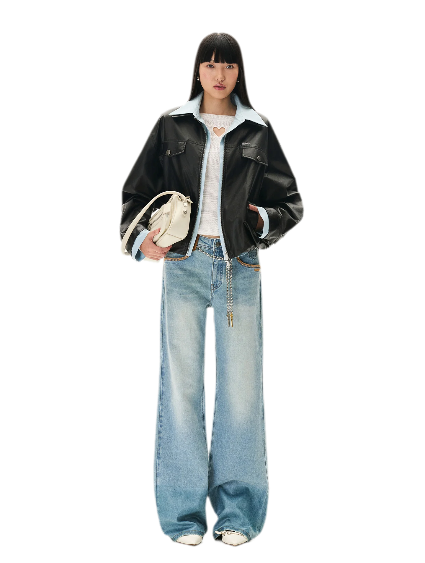 Matte Cropped Deconstructed Jacket