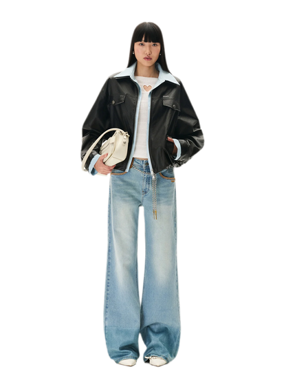 Matte Cropped Deconstructed Jacket