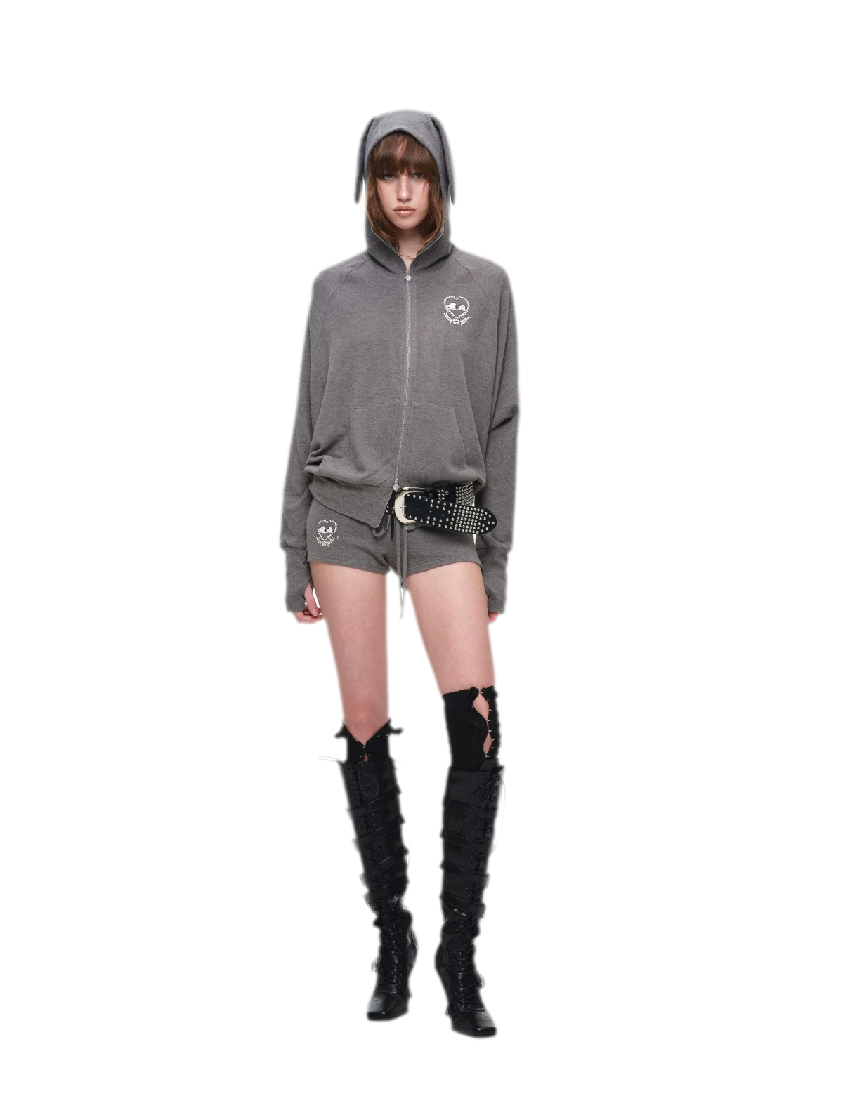 Brushed Knit Batwing Hoodie Set