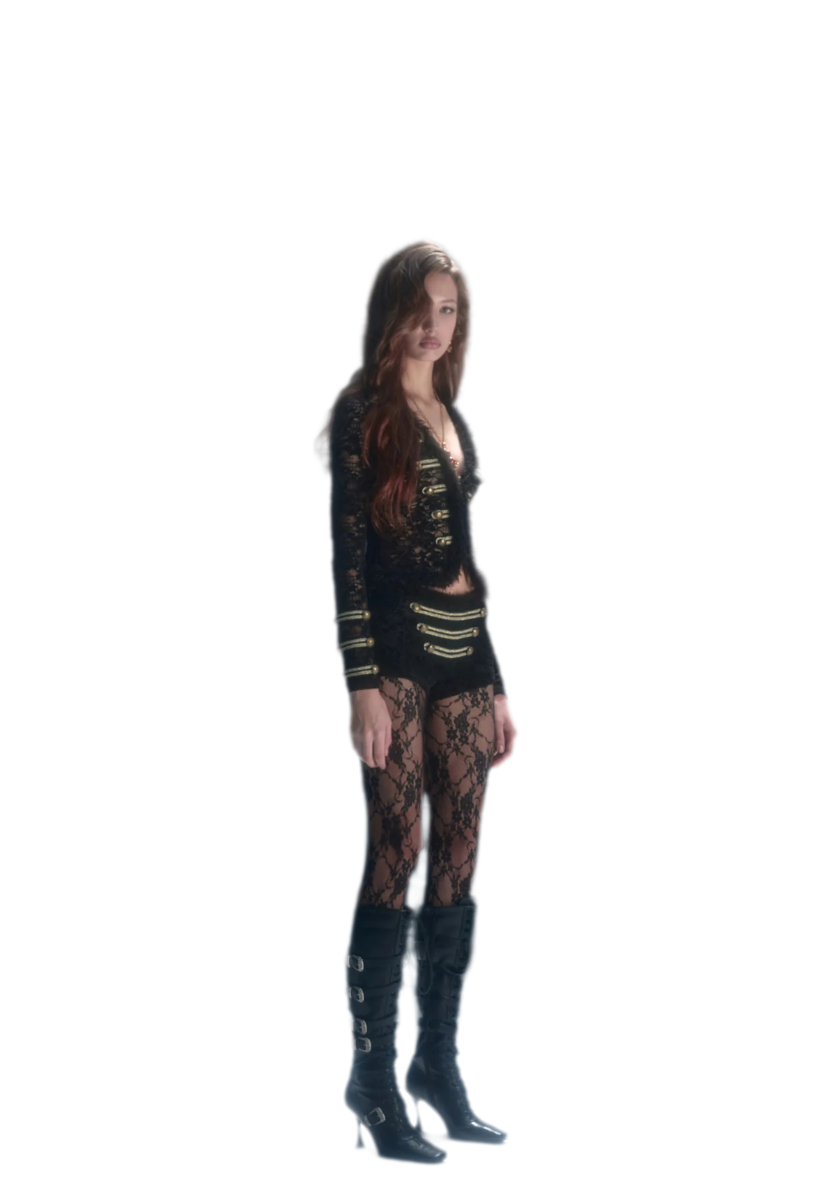 Set di cardigan e shorts con profili metallici